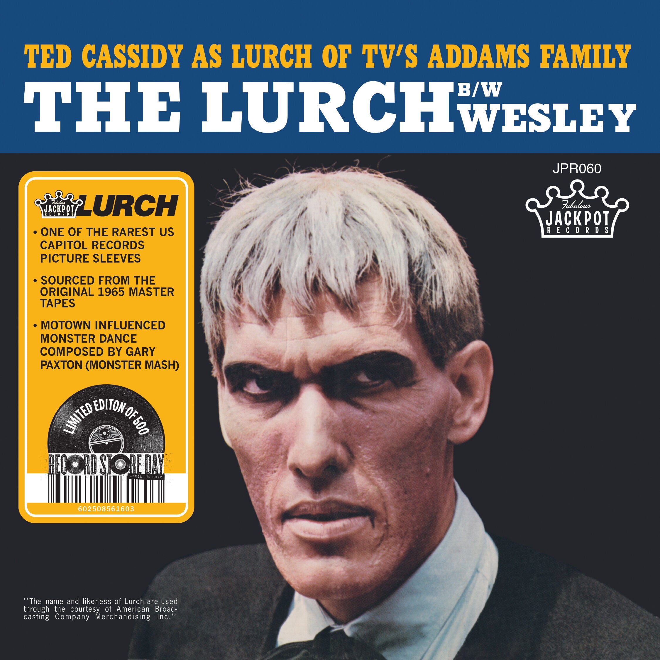TED CASSIDY - THE LURCH 7" (Limited Edition RSD 2020)