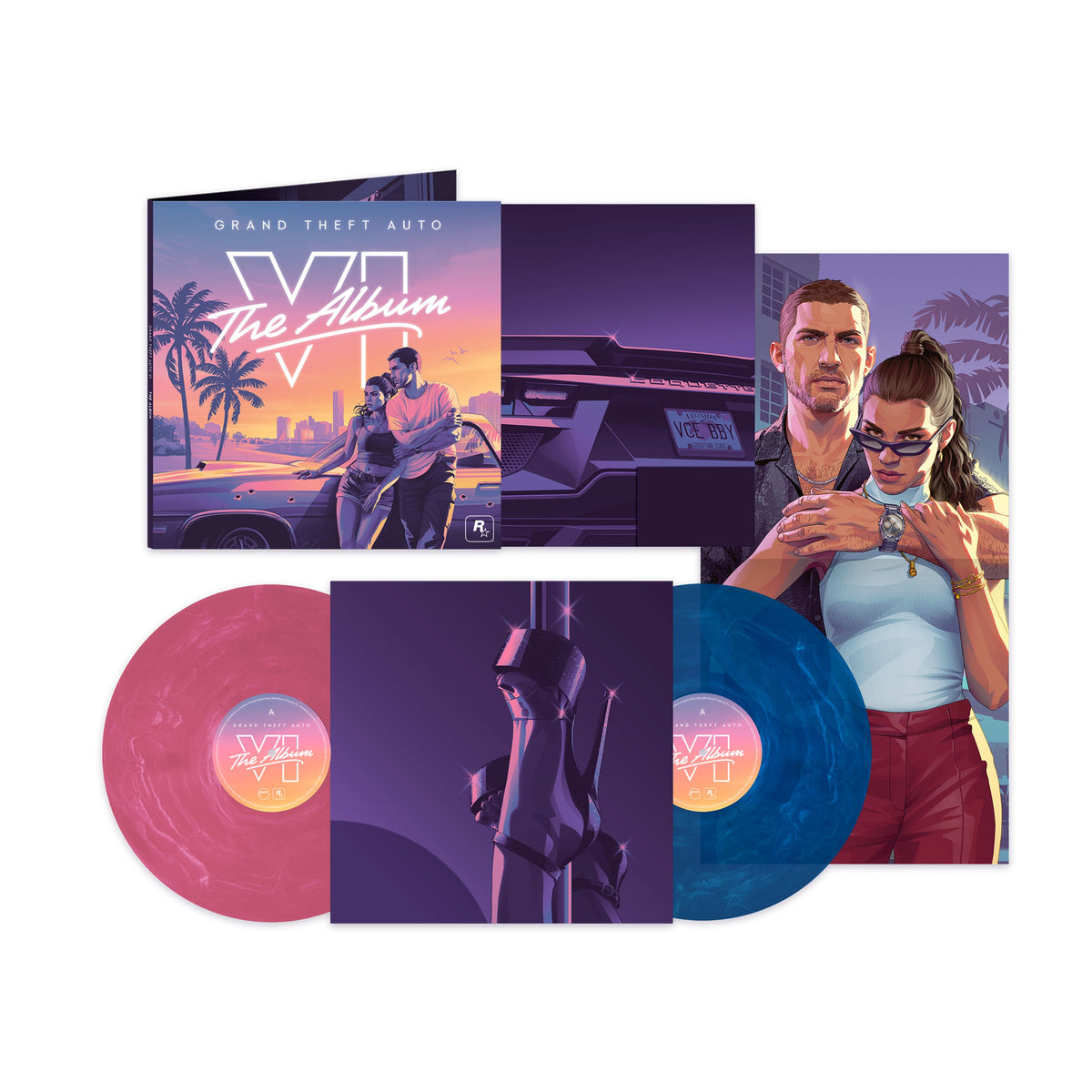 Various Artists - Grand Theft Auto VI: The Album (2LP, Indie Exclusive Marble Pink Blue Vinyl + Exclusive Poster) PRE-ORDER - Out 11/20/26