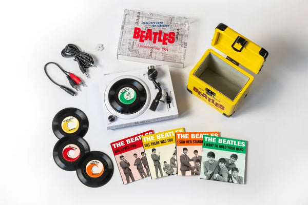The Beatles - Three Inch Turntable With Carrying Case and Four Three Inch Records