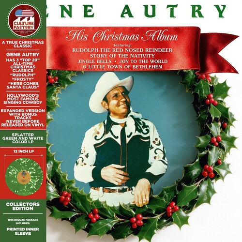Gene Autry - His Christmas Album Collectors Edition (Limited Edition Green White Splatter Vinyl) PRE-ORDER - Out 11/20/26