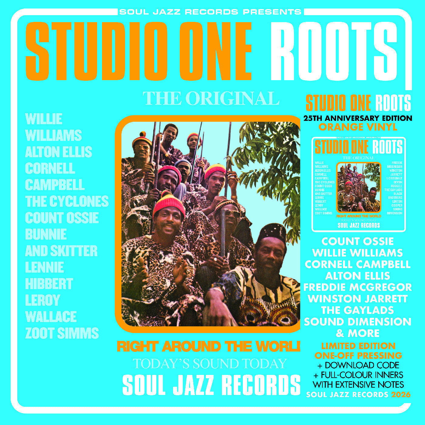 Various Artists - Studio One Roots (2LP, Orange Vinyl, Soul Jazz) PRE-ORDER - Out 6/26/26