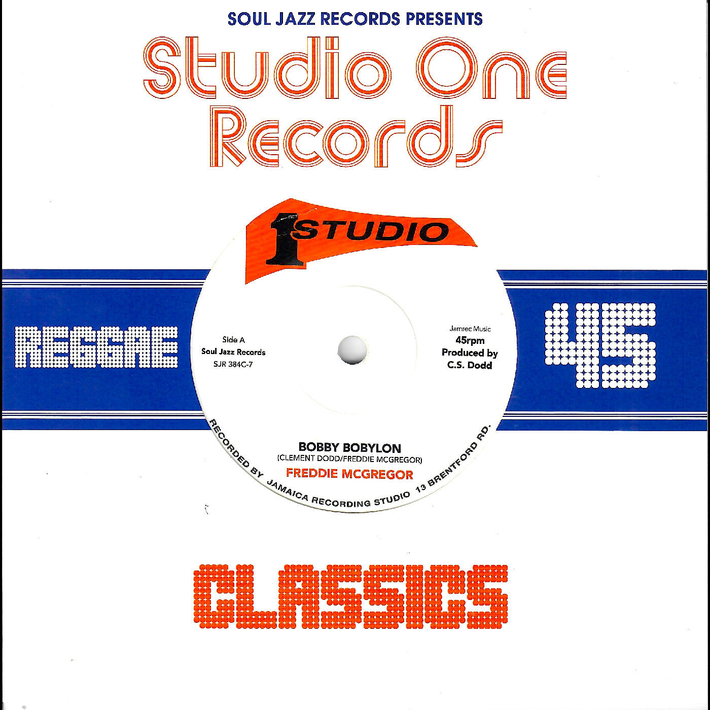 Freddie McGregor / Dub Specialist - Bobby Bobylon / Hi Fashion Dub (White 7" Vinyl, Studio One) PRE-ORDER - Out 7/24/26