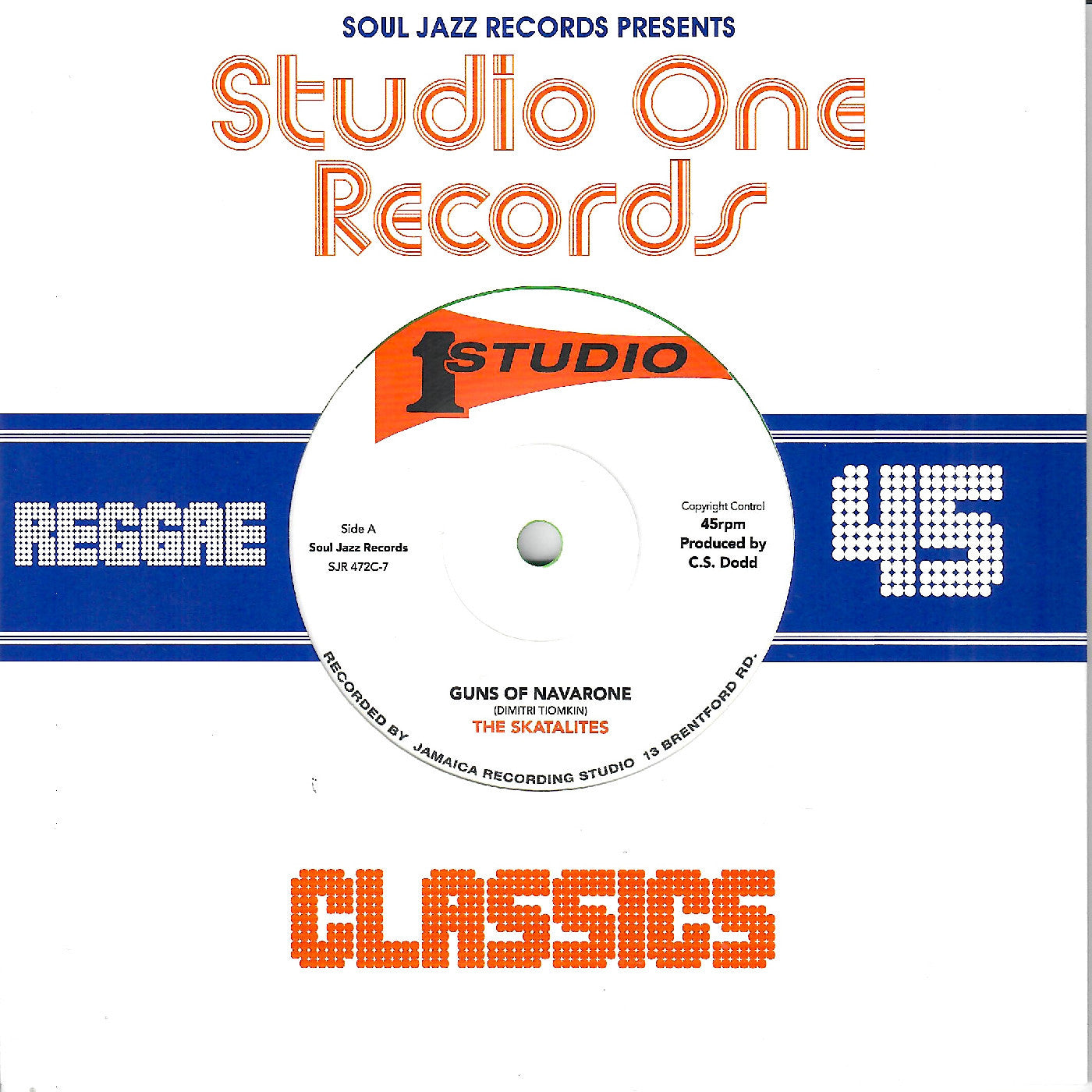 The Skatalites - Guns Of Navarone / Marcus Garvey (Green 7" Vinyl, Studio One) PRE-ORDER - Out 7/24/26