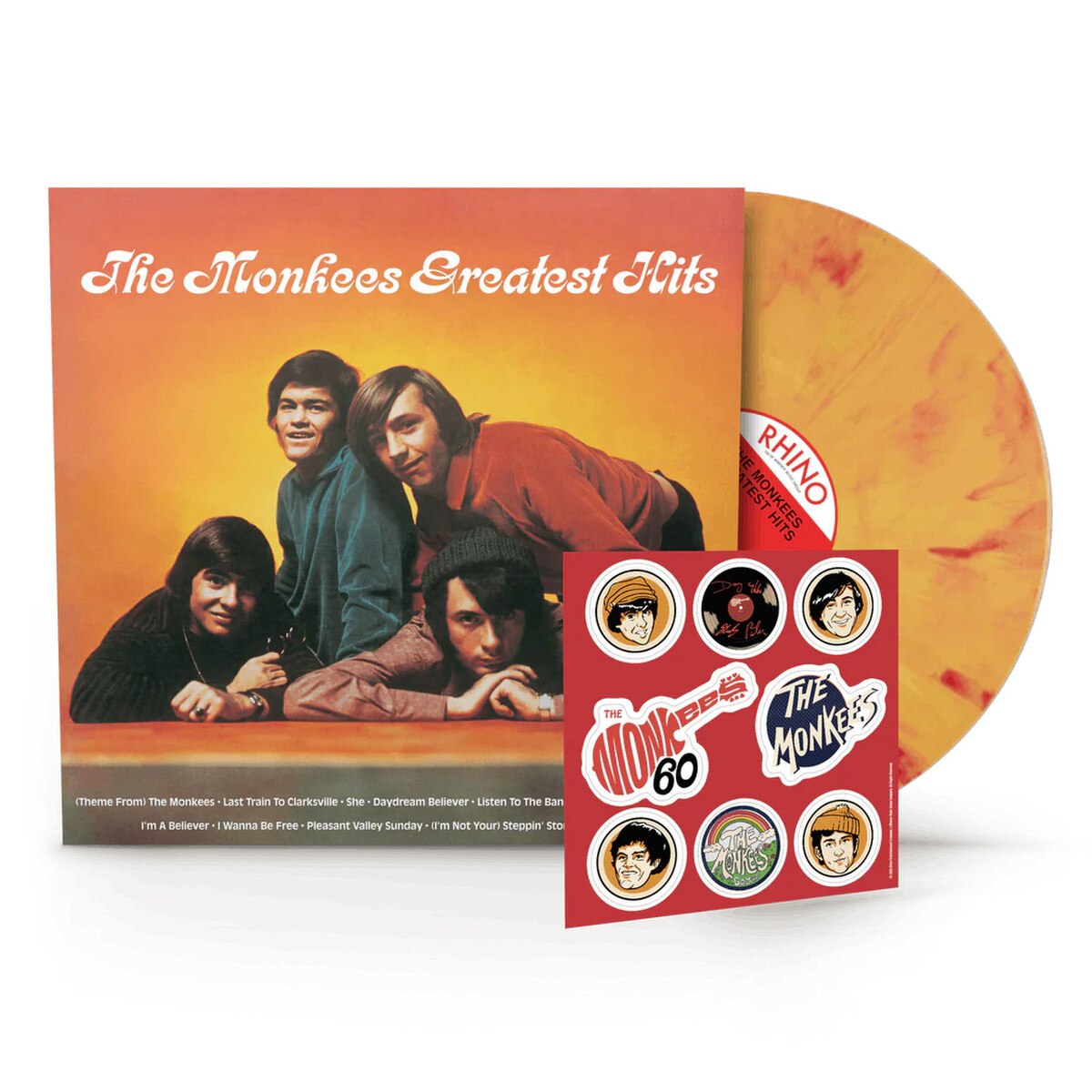 The Monkees - Greatest Hits (Yellow Flame Vinyl + Sticker Sheet, Rhino Reserve Vinyl) PRE-ORDER - Out 7/24/26