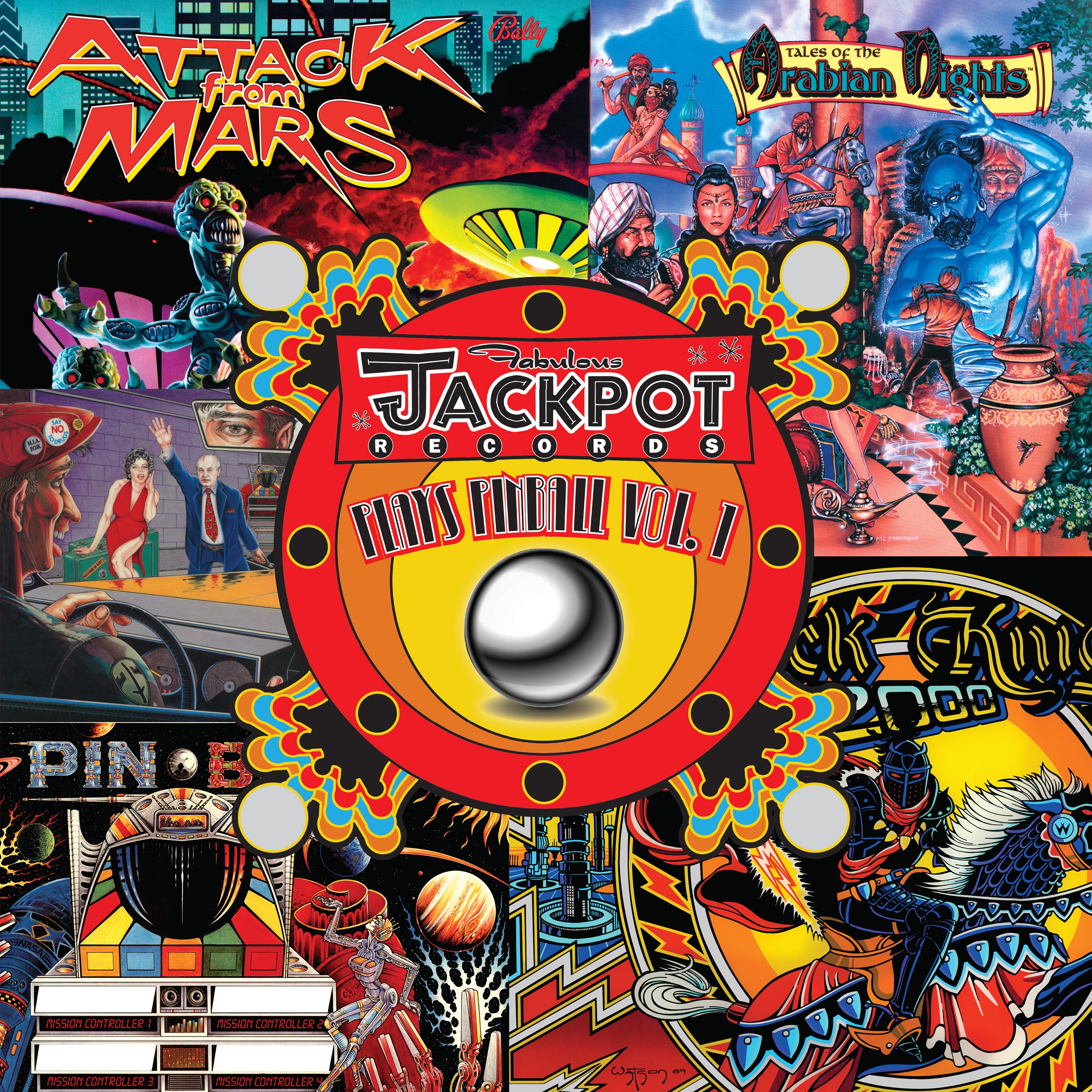 Products PRE-ORDER: Jackpot Plays PINBALL, Vol. 1 (Jackpot Exclusive - Red & Dark Yellow Swirl Vinyl LP - Limited to 500)