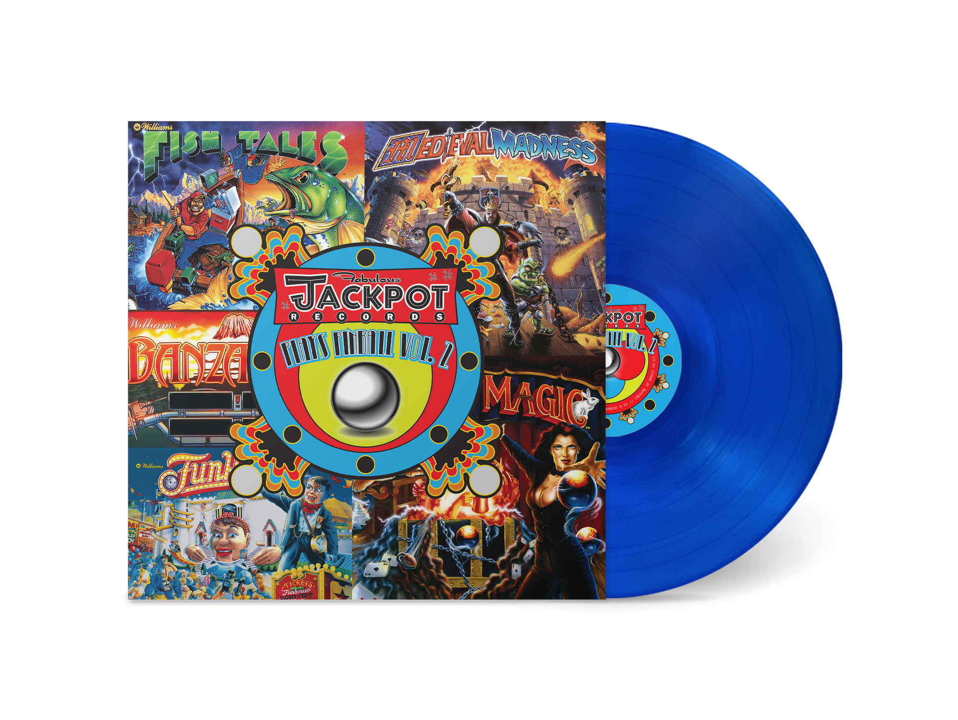 Jackpot Plays PINBALL, Vol. 2 (Transparent Blue Vinyl LP)