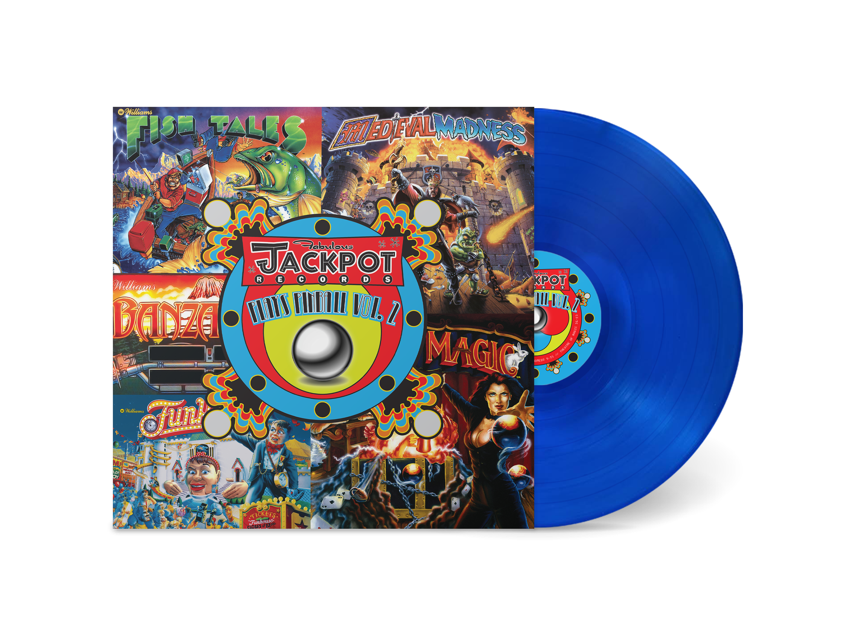 Jackpot Plays PINBALL, Vol. 2 (Transparent Blue Vinyl LP)