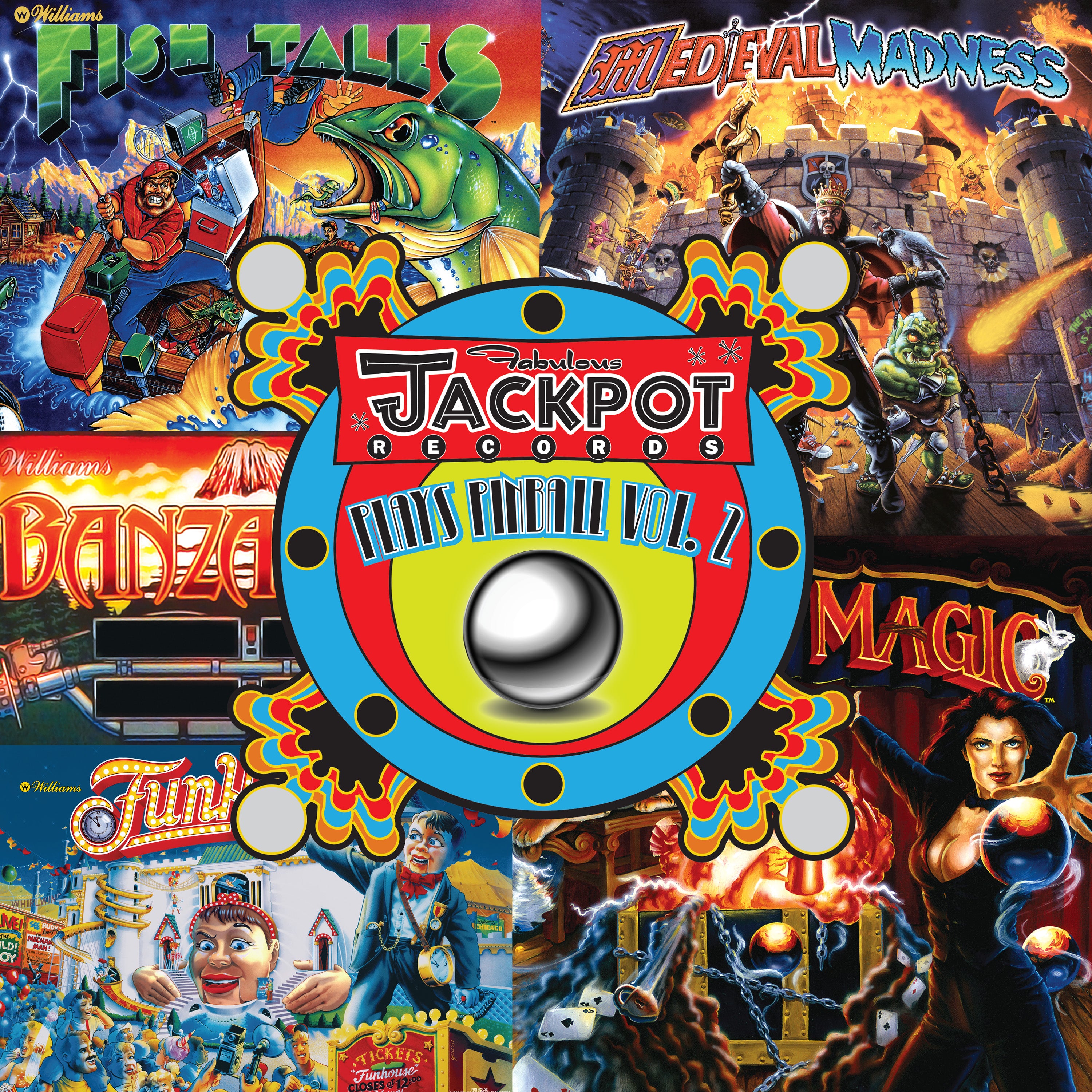 Jackpot Plays PINBALL, Vol. 2 (Transparent Blue Vinyl LP)