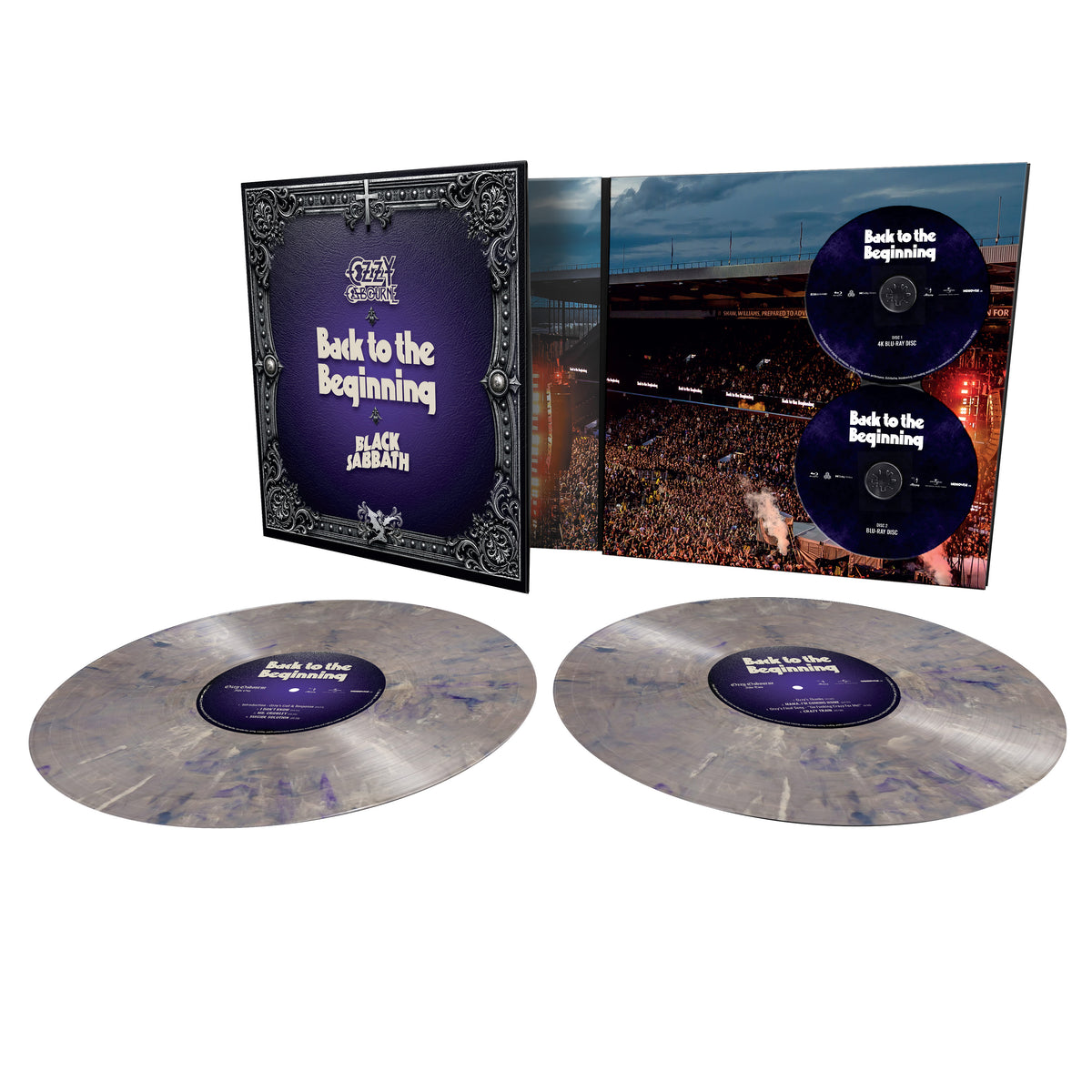 Ozzy Osbourne & Black Sabbath - Back to the Beginning (Indie Exclusive Vinyl, Half-Speed Mastered, Silver & Purple 2 LP + 2 Disc Blu-ray/4K UHD) PRE-ORDER - Out 12/11/26